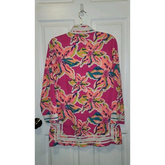 Southern Frock Tunic Top Size Small Womens Long Sleeve Bright Colorful EUC - Picture 6 of 7
